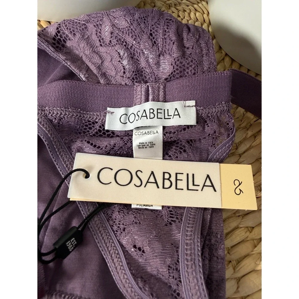 Cosabella NSN Comfort Micro Brief Zaadi Purple Lace Men's Underwear Size L NWT